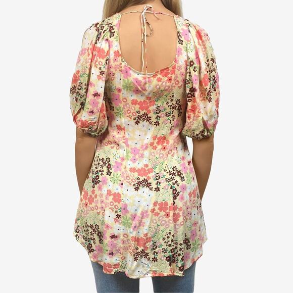 Free People Callie Floral Tunic Extra Small Vintage Combo Boho Cottage Soft Girl - Picture 2 of 14